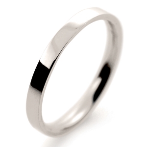 Flat Court Light -  2 mm (FCSL2 W) White Gold Wedding Ring